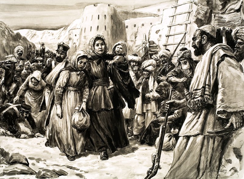 Lady Florentia Sale: The Petticoat Grenadier (gouache på papir) af C.L. Doughty