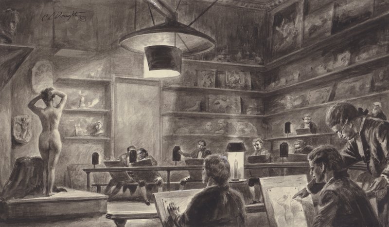 Life class på Royal Academy, London af C.L. Doughty