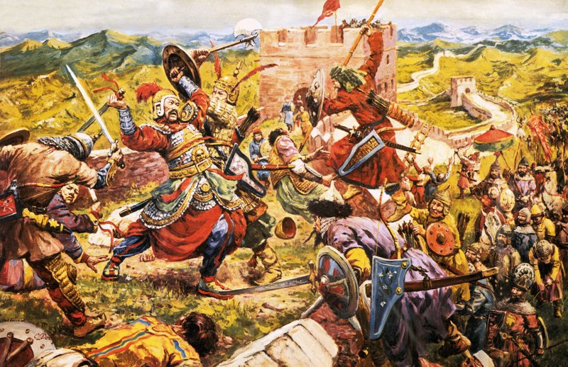 Mongolske soldater bryder igennem den kinesiske mur af C.L. Doughty
