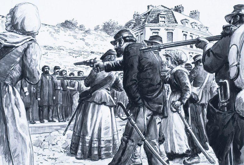 Pariserkommunen (gouache på papir) af C.L. Doughty