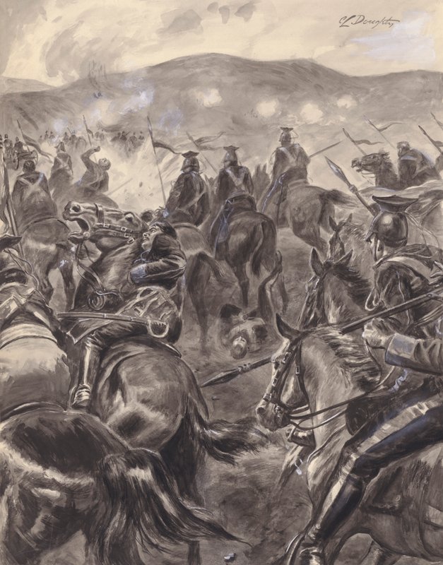 The Charge Of The Light Brigade (gouache på papir) af C.L. Doughty