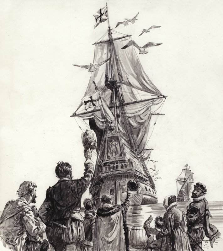 Den gyldne hind (gouache på papir) af C.L. Doughty