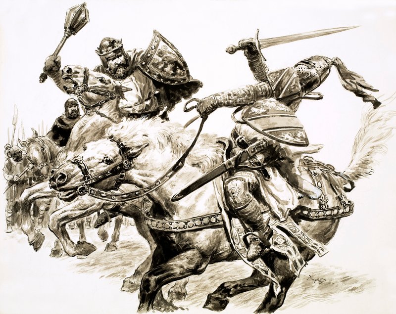 The King Without a Kingdom, Robert the Bruce (gouache på papir) af C.L. Doughty
