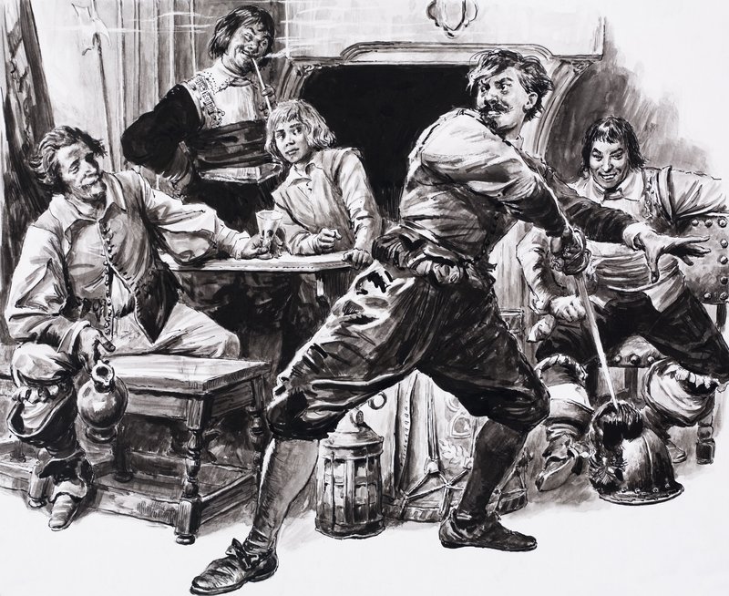 De tre musketerer, med D