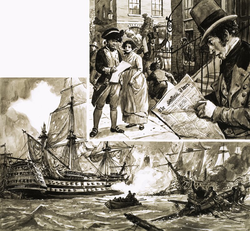 The Times sendte nyheder om Nelsons sejr ved Trafalgar hjem længe før regeringens kurerer af C.L. Doughty