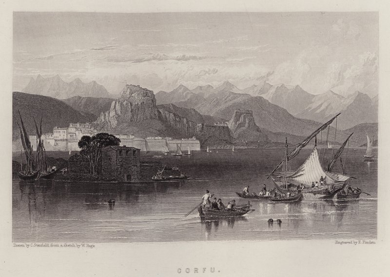 Korfu (farve litho) af C. (after) Stanfield