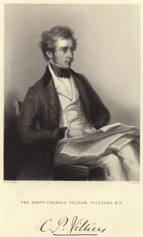 Den ærede Charles Pelham Villiers, MP (gravering) af C. A. du Val and Co.