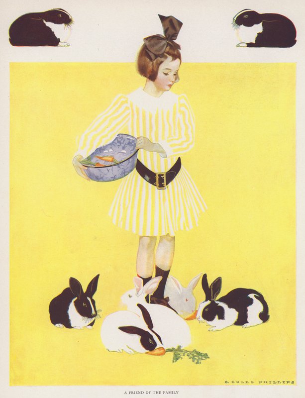Coles Phillips Girl, en ven af familien (farve litho) af C. Coles Phillips