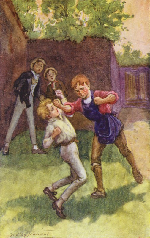 Illustration til David Copperfield af Charles Dickens (farvelitografi) af C. Dudley (after) Tennant