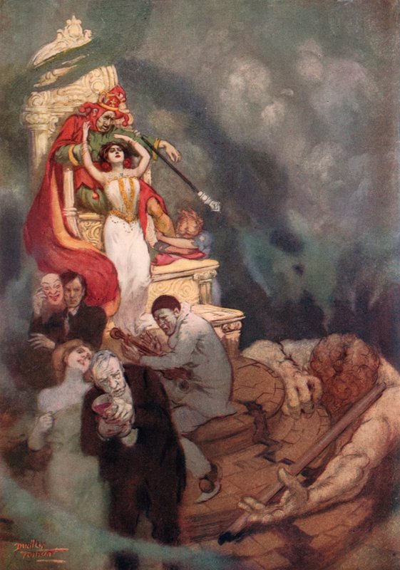 Arbejdets død (farve litho) af C. Dudley (after) Tennant