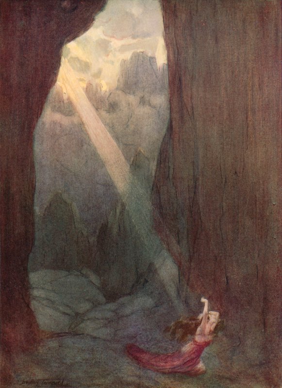Gennem dalen (farve litho) af C. Dudley (after) Tennant