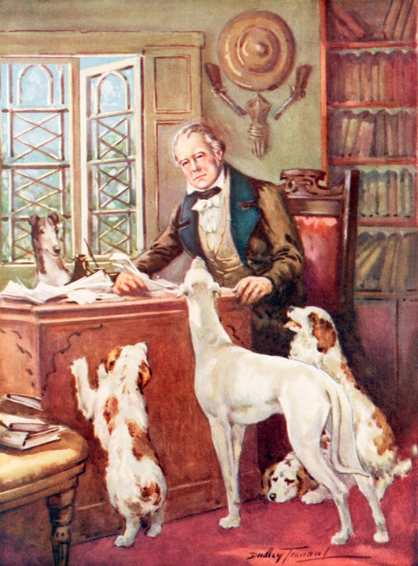 Den elskede og heroiske "Nordens troldmand" (farve litho) af C. Dudley Tennant