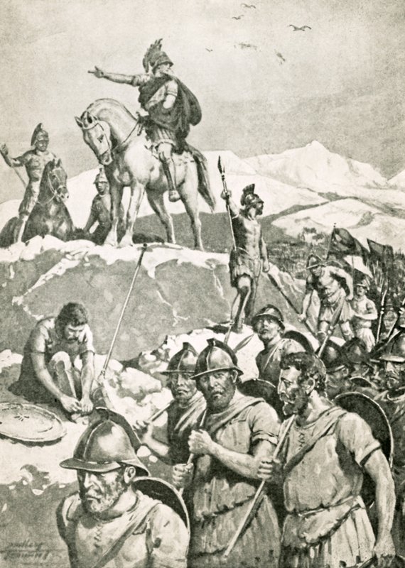 Den mægtige Alexanders videre fejning (litho) af C. Dudley Tennant