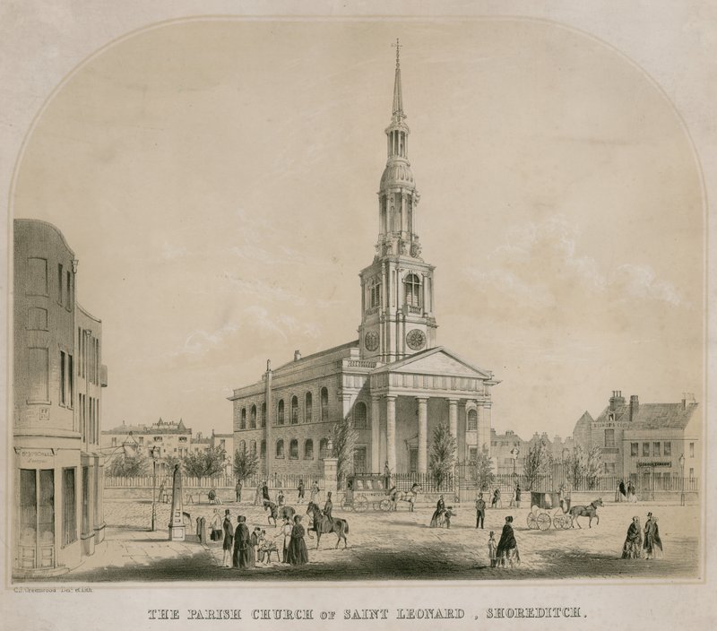 Sognekirken Saint Leonard, Shoreditch, London af C. J. Greenwood