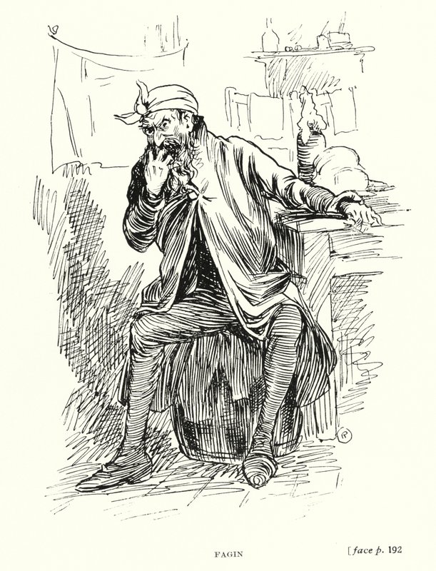 Dickens karakter: Fagin (litho) af Captain Edward Henry Handley Read
