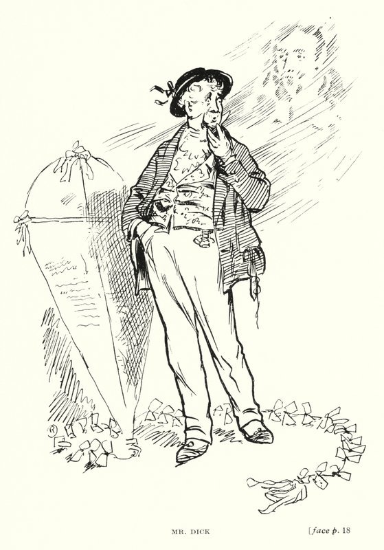 Dickens karakter: Mr Dick (litho) af Captain Edward Henry Handley Read