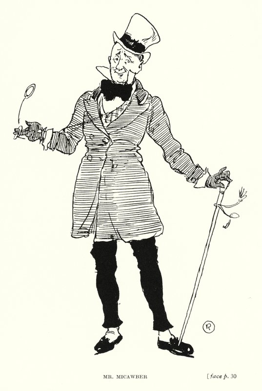 Dickens karakter: Mr Micawber (litho) af Captain Edward Henry Handley Read