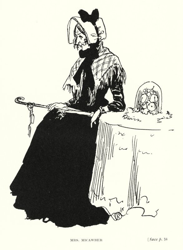 Dickens karakter: Mrs Micawber (litho) af Captain Edward Henry Handley Read