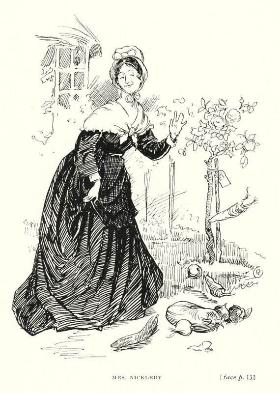 Dickens karakter: Mrs Nickleby (litho) af Captain Edward Henry Handley Read