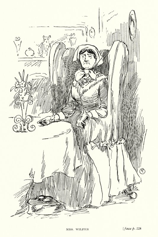 Dickens karakter: Mrs Wilfer (litho) af Captain Edward Henry Handley Read