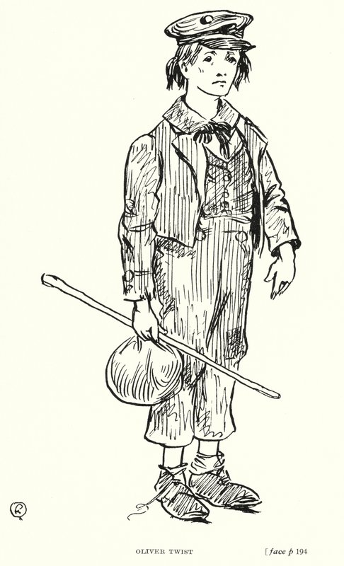 Dickens karakter: Oliver Twist (litho) af Captain Edward Henry Handley Read