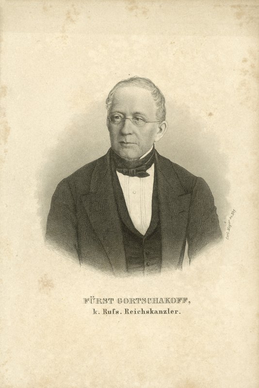 Prins Alexander Gorchakov, russisk statsmand (litho) af Carl (after) Mayer