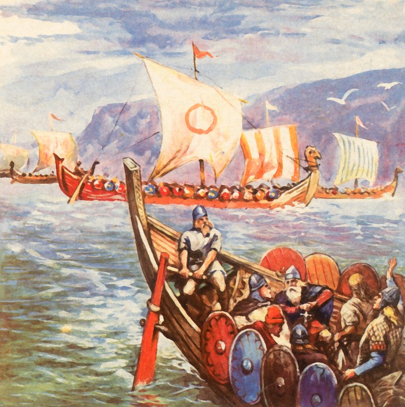 Willinger-flåden (forbedret farvelitografi) af Carl Arriens