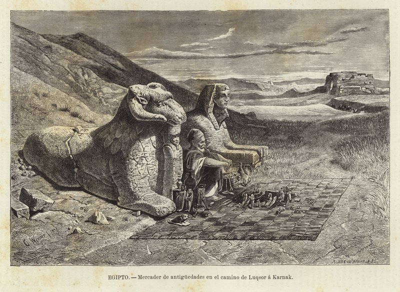 Antik købmand på vejen fra Luxor til Karnak af Carl Friedrich Heinrich Werner