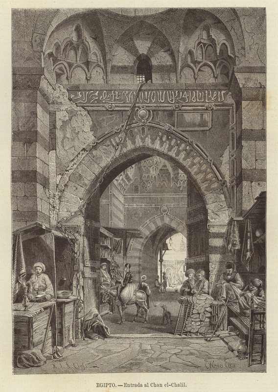 Egypten - Indgang til Khan el-Khalili af Carl Friedrich Heinrich Werner