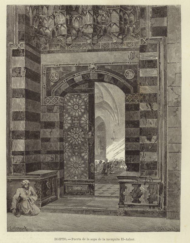 Egypten - Porten til Al-Azhar-moskeen af Carl Friedrich Heinrich Werner