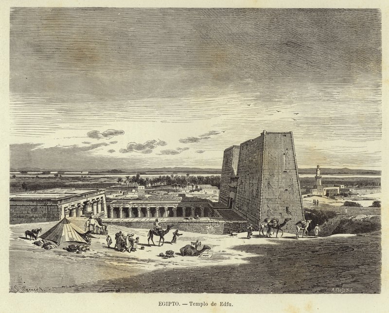 Egypten - Edfu-templet af Carl Friedrich Heinrich Werner