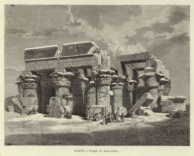 Egypten - Kom Ombos tempel af Carl Friedrich Heinrich Werner