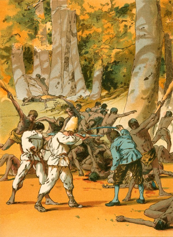 En blodige konflikt for Robinson Crusoe af Carl Marr
