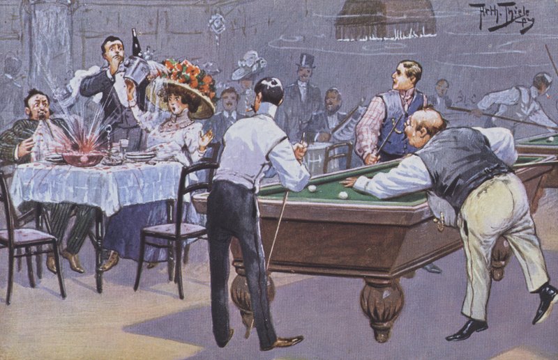 Komisk scene i en billardhal af Carl Robert Arthur Thiele