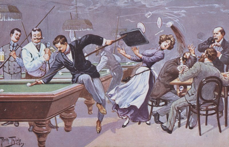 Komisk scene i en billardhal af Carl Robert Arthur Thiele