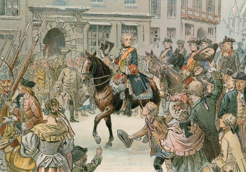 Frederik den Store (1712-1786) erobrede byen Wroclaw i 1741 af Carl Rohling