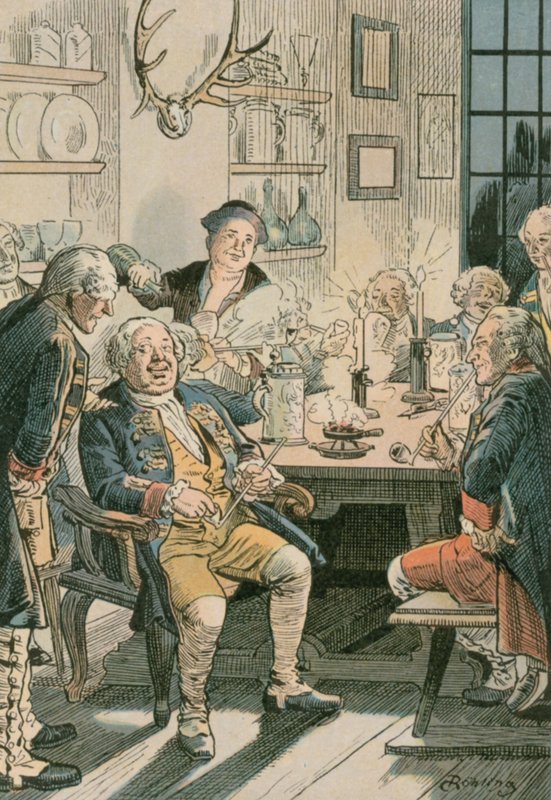 Friedrich Wilhelm I (1657-1713) i Tobakshøjskolen af Carl Rohling