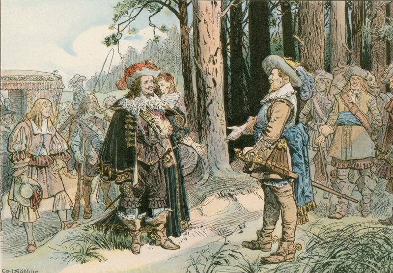 George William møder Gustav Adolf af Sverige i København i 1631 af Carl Rohling