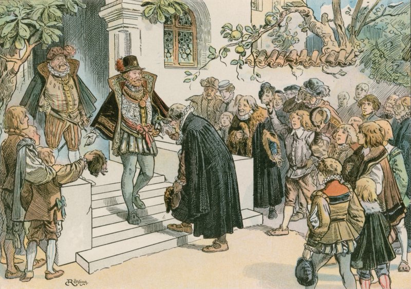 Joachim Friedrich åbnede Joachimsthalsches Gymnasium i 1607 af Carl Rohling