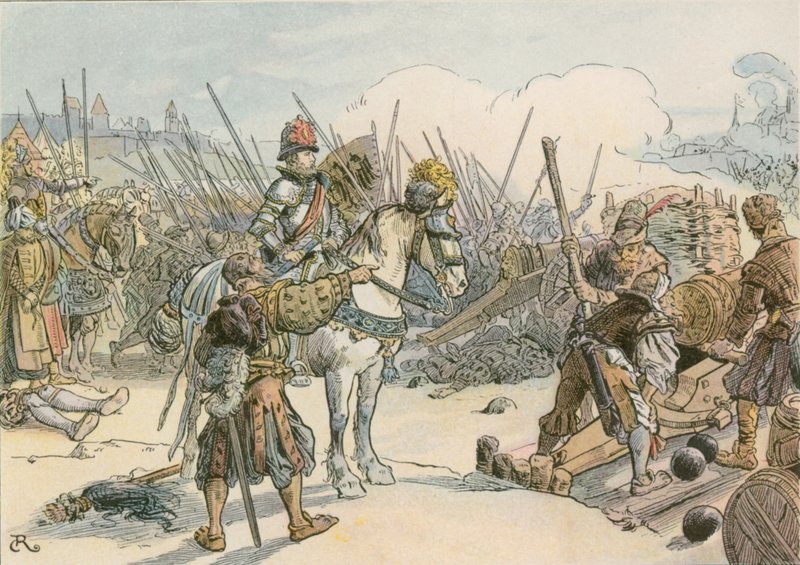 Joachim II førte slaget i de tyrkiske krige i 1542 af Carl Rohling