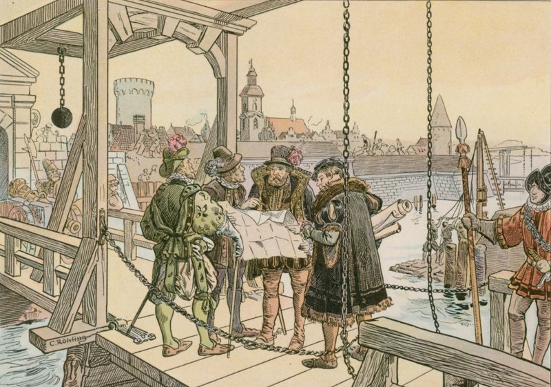 John George med planerne for Spandau Citadel i 1580 af Carl Rohling