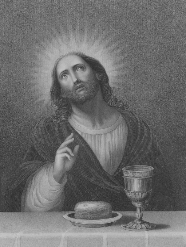 Forløseren, St. Matthæus 26, vers 27-30 (gravering) af Carlo (after) Dolci