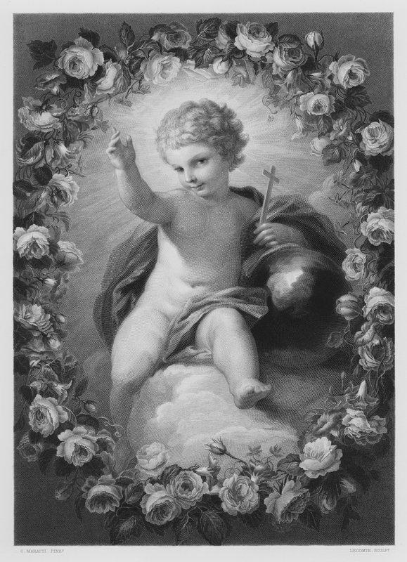 The Infant Christ, fra billedet i Den Kongelige Samling (stik) af Carlo (after) Maratta or Maratti