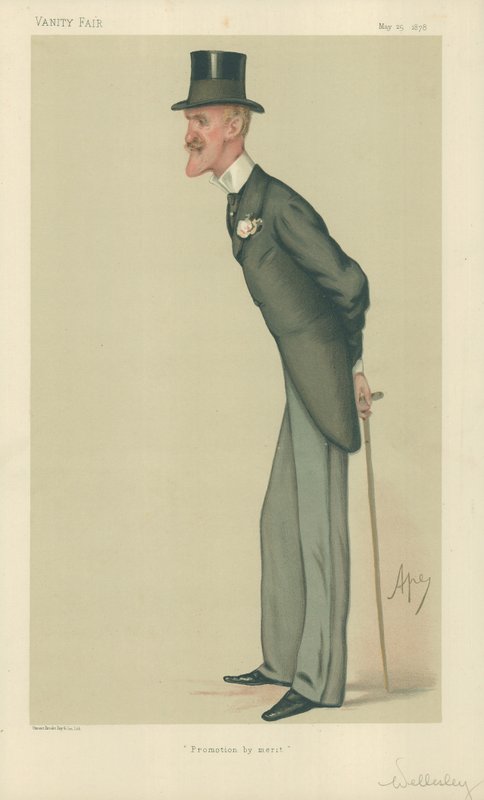 Oberst The Hon Frederick Arthur Wellesley, Promotion by merit, 25. maj 1878, Vanity Fair tegneserie af Carlo Pellegrini