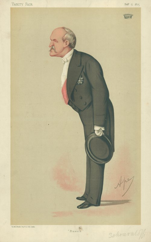 Grev Schouvaloff, Rusland, 13. februar 1875, tegneserie af Vanity Fair af Carlo Pellegrini