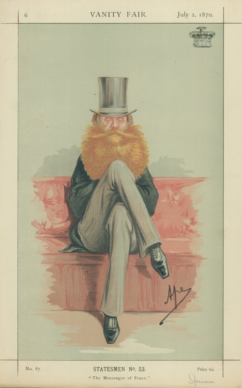 Earl Spencer, The Messenger of Peace, 2. juli 1870, Vanity Fair tegnefilm af Carlo Pellegrini