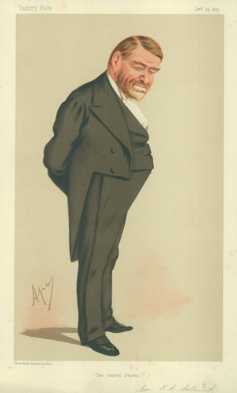 General Robert Cumming Schenck, USA, 23. januar 1875, Vanity Fair tegneserie af Carlo Pellegrini