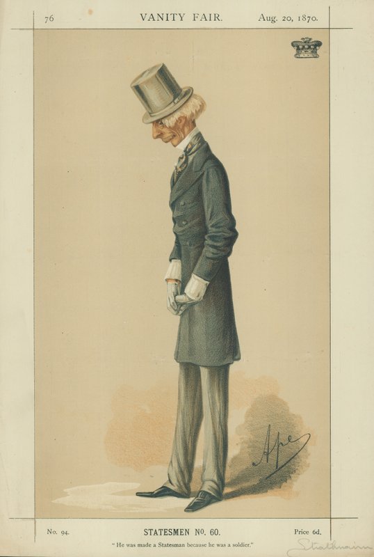 Lord Strathnairn, han blev gjort til statsmand, fordi han var soldat, 20. august 1870, Vanity Fair tegneserie af Carlo Pellegrini