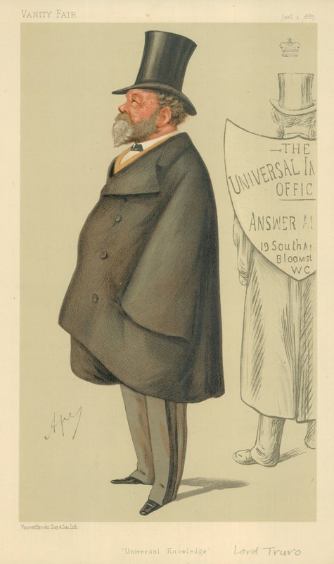 Lord Truro, Universal Knowledge, 1. januar 1887, tegneserie af Vanity Fair af Carlo Pellegrini