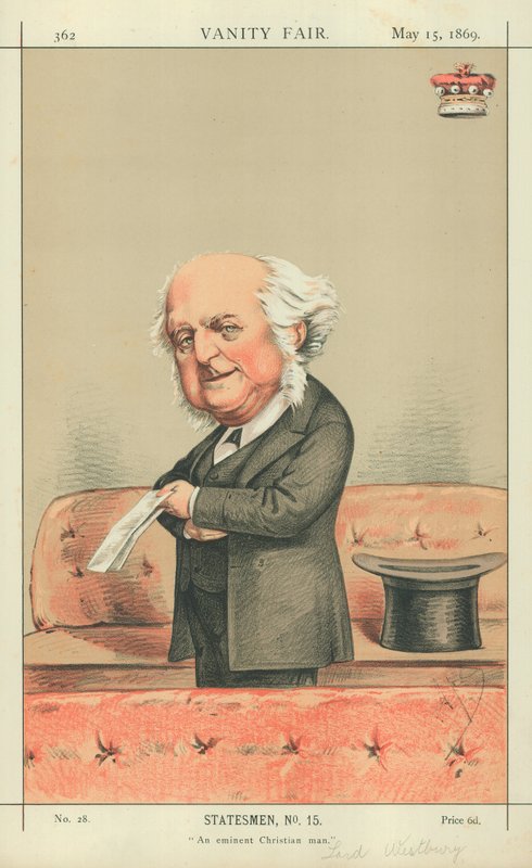 Lord Westbury, en eminent kristen mand, 15. maj 1869, Vanity Fair tegneserie af Carlo Pellegrini
